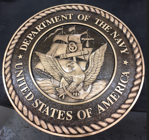 custom 3d sculpted bronze military plaque navy