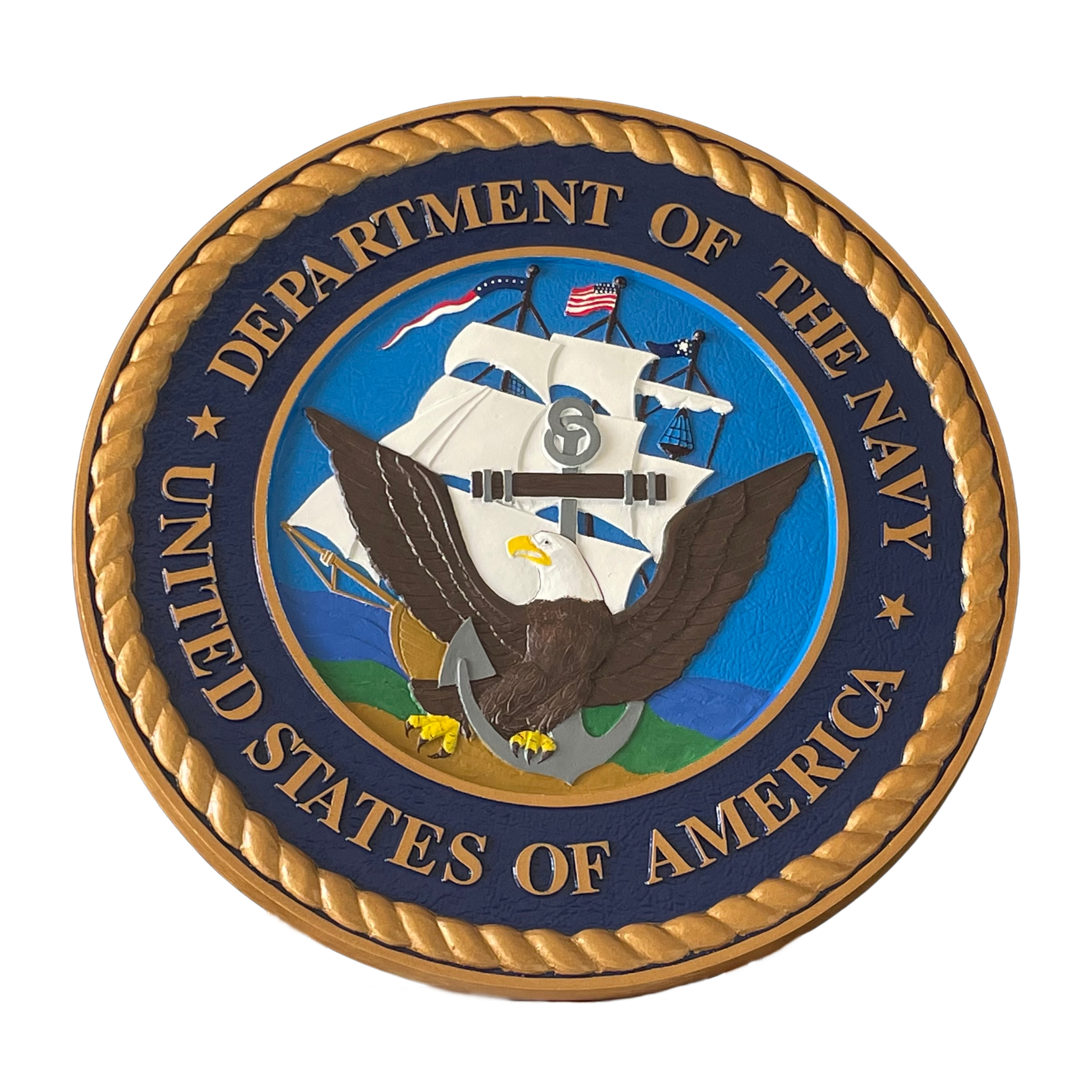 painted military seal navy full color military plaques