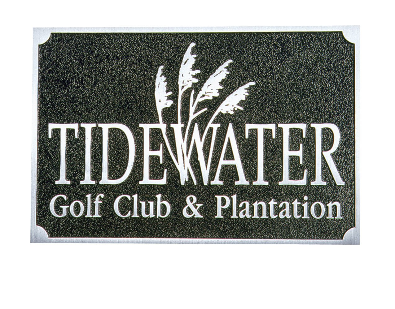 Custom cast aluminum plaque with satin aluminum finish