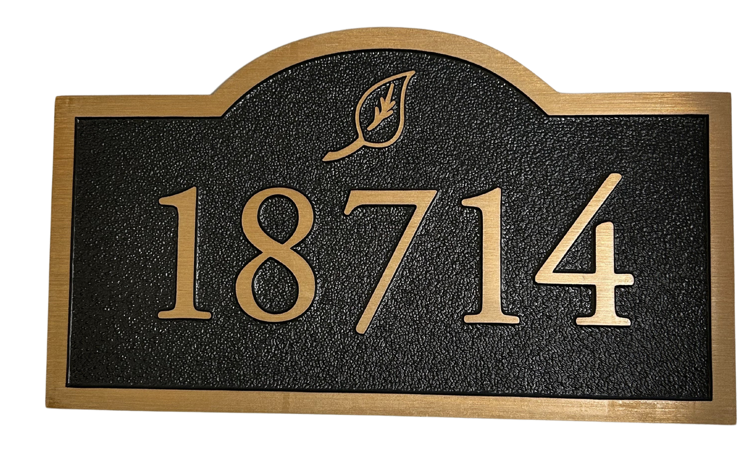 Cast bronze address plaque with satin bronze finish